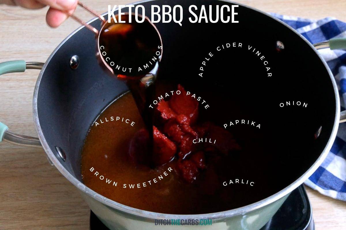 ingredients for tangy keto BBQ sauce