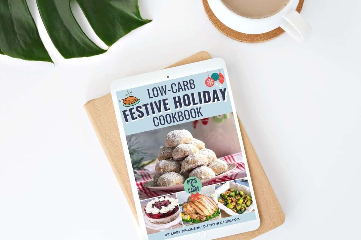 mockups of the low-carb keto festive cookbook