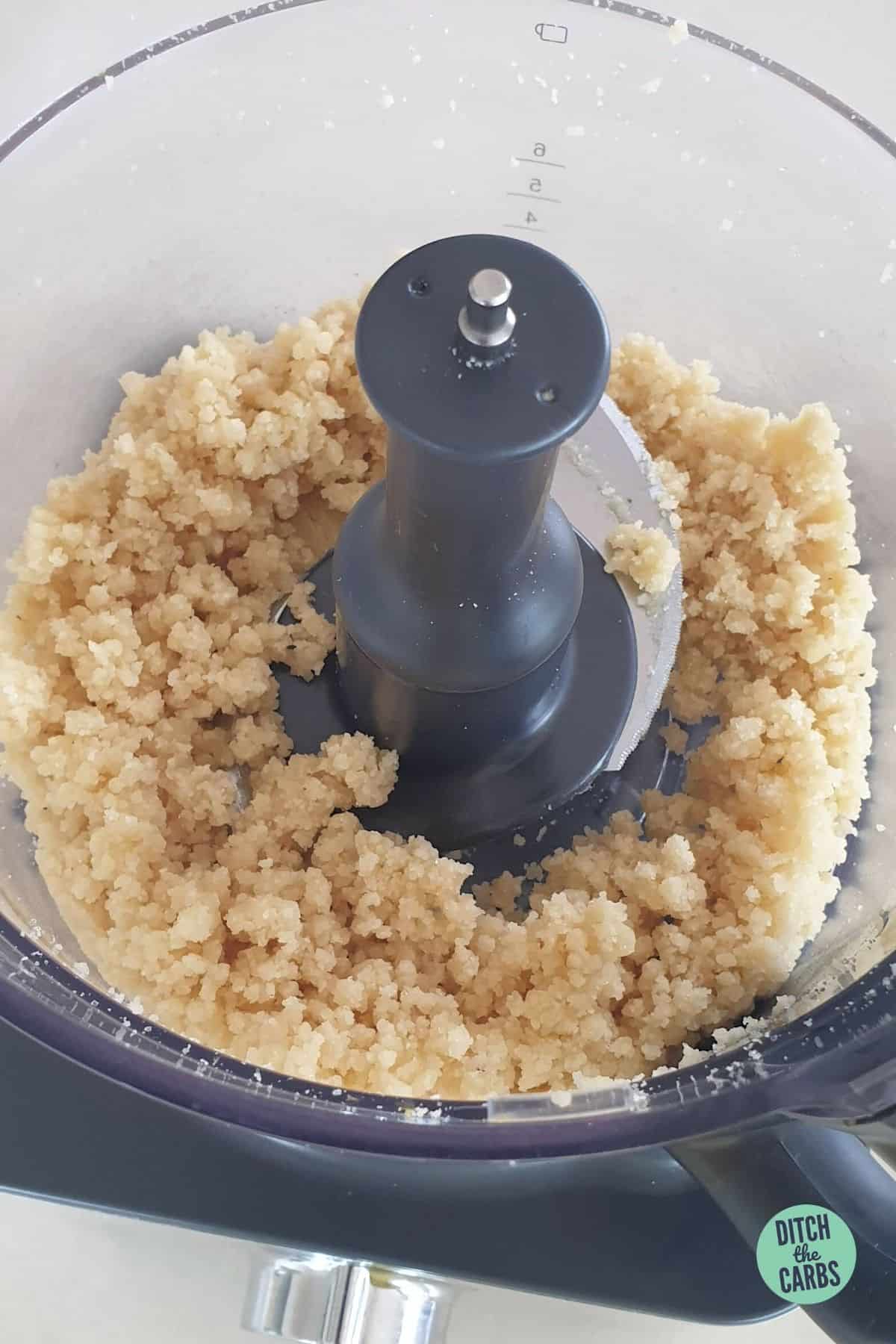showing how to make marzipan in the food processor