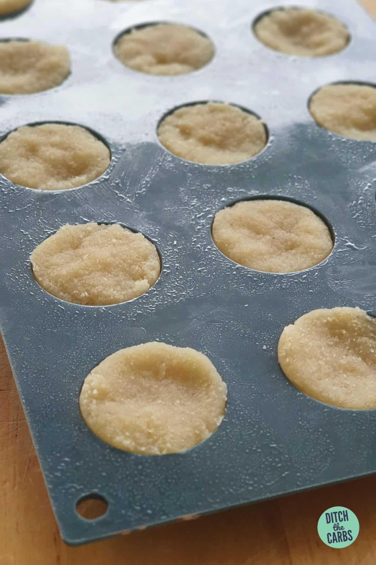 homemade almond paste pressed into molds