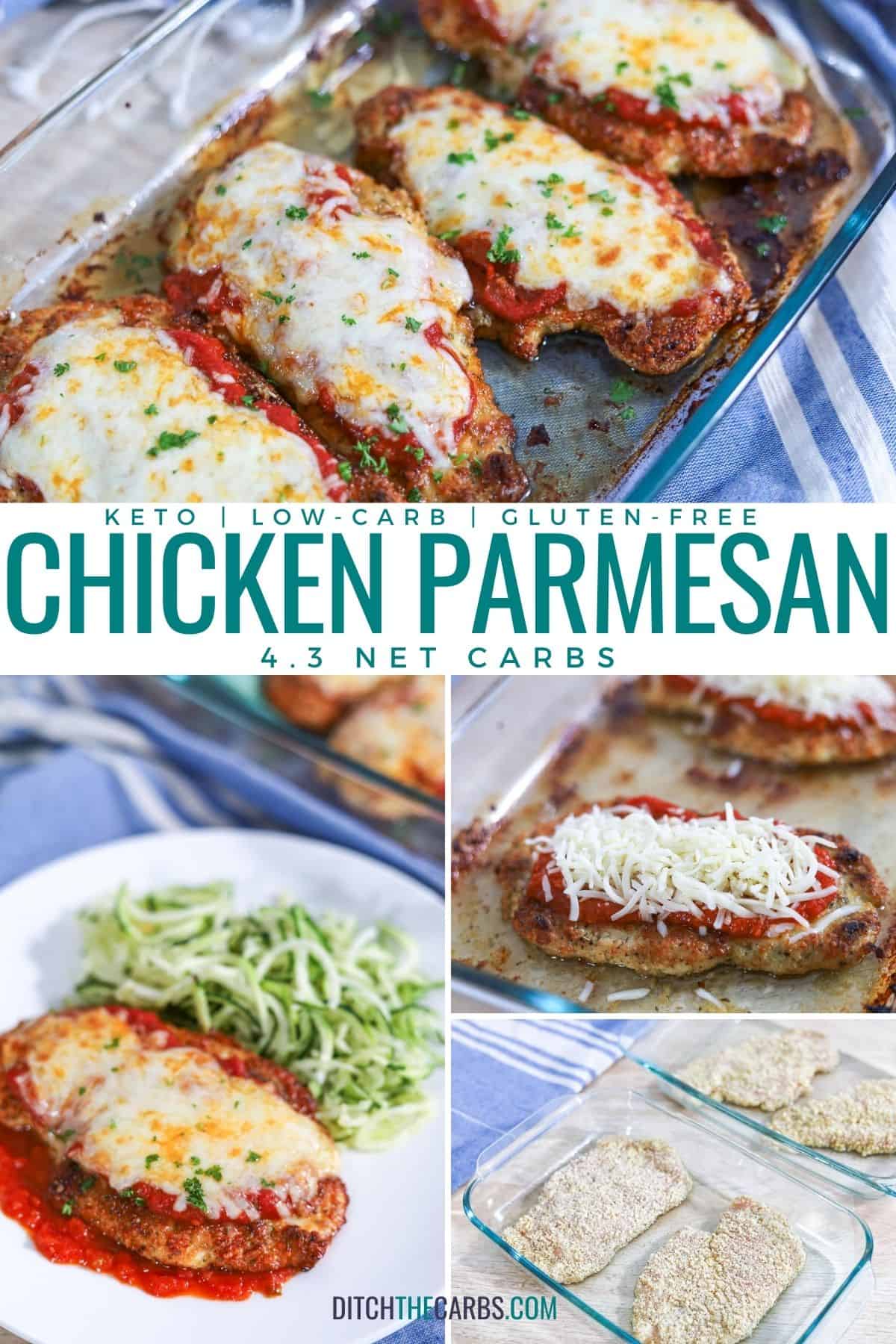 Collage of images - chicken parmesan 