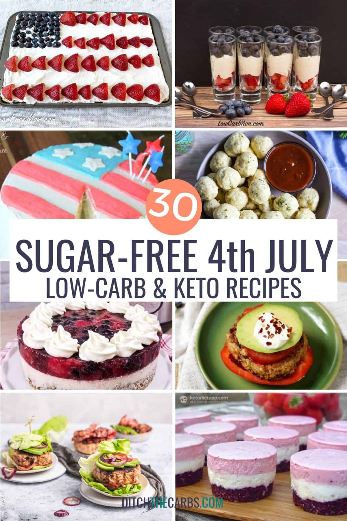 collage of healthy 4th July recipes
