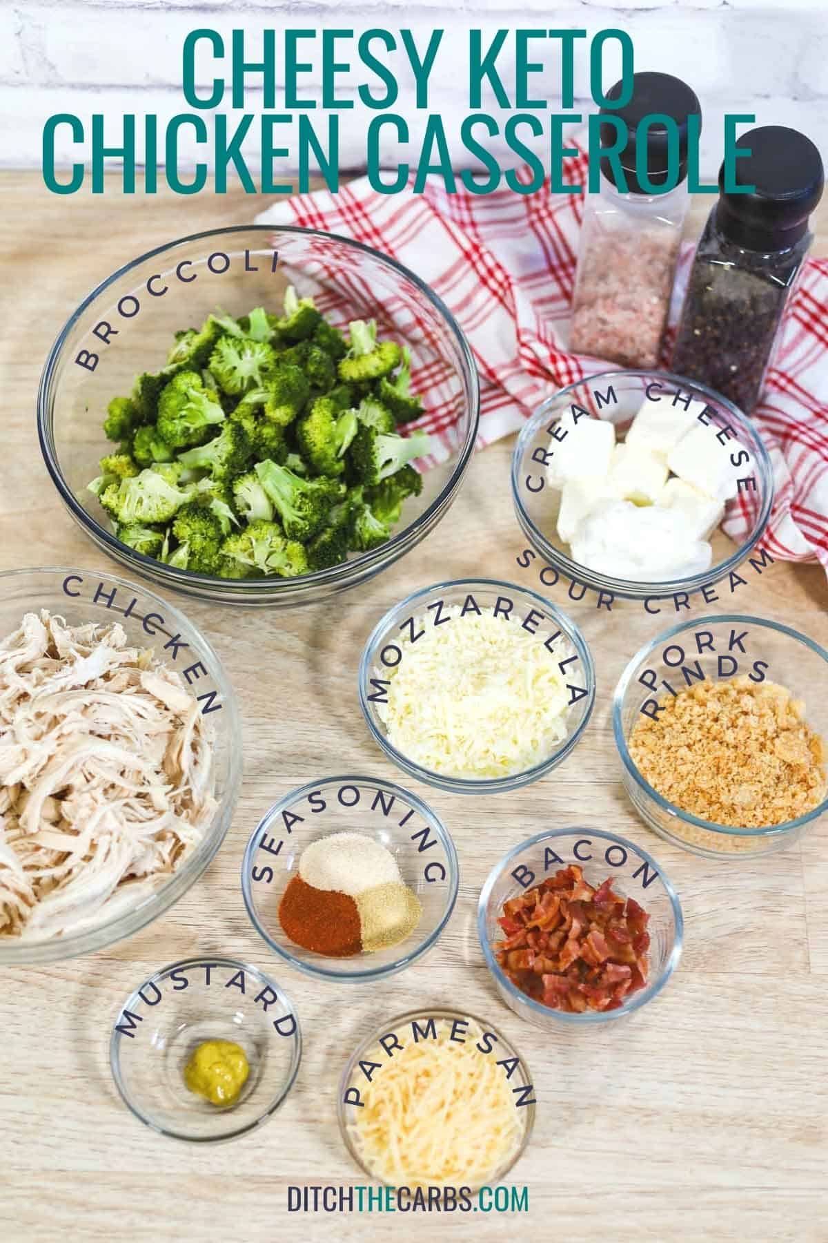 a collage of ingredients to make chicken casserole