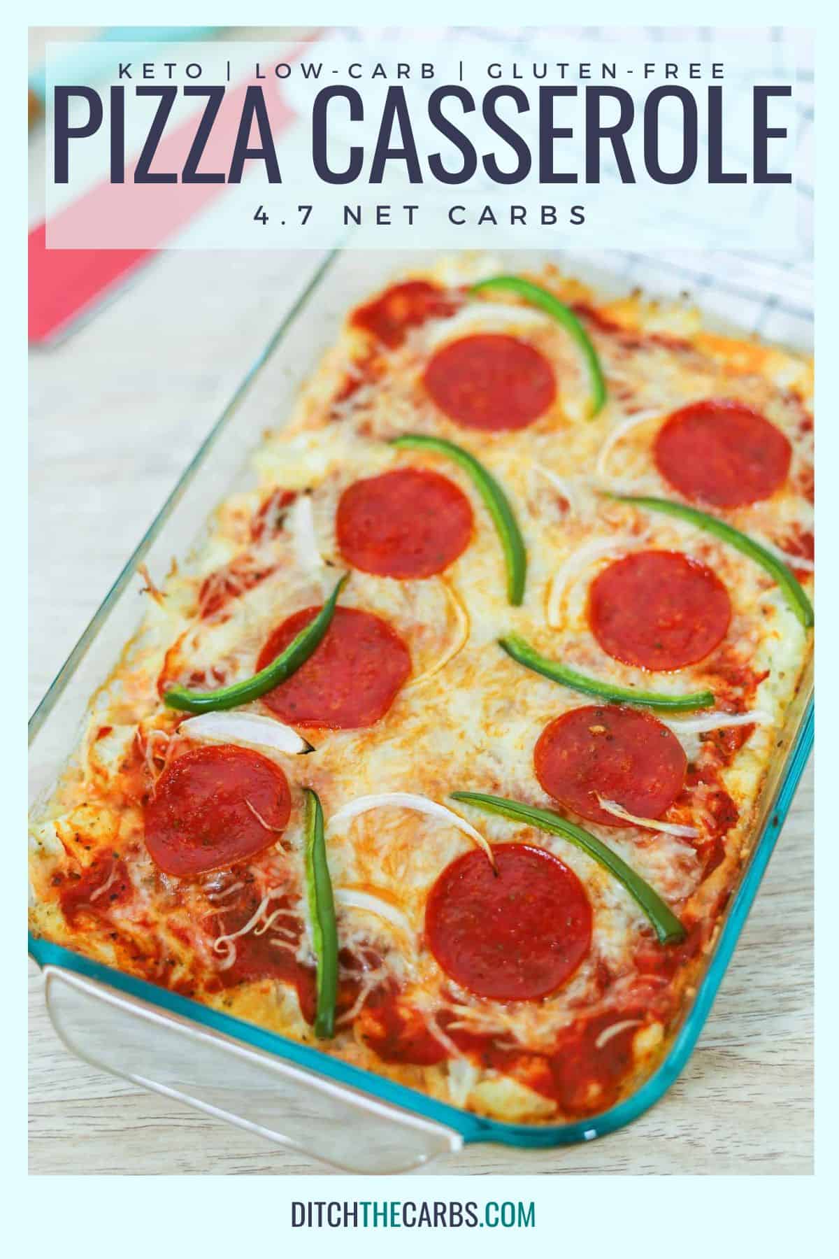 keto pizza casserole pinterest image