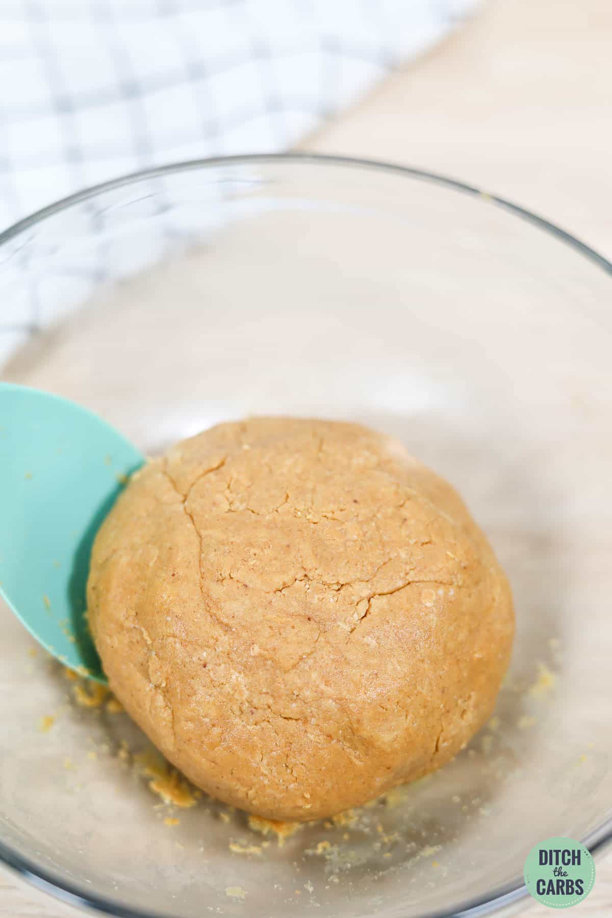 ball of protein bar dough in a mixing bowl