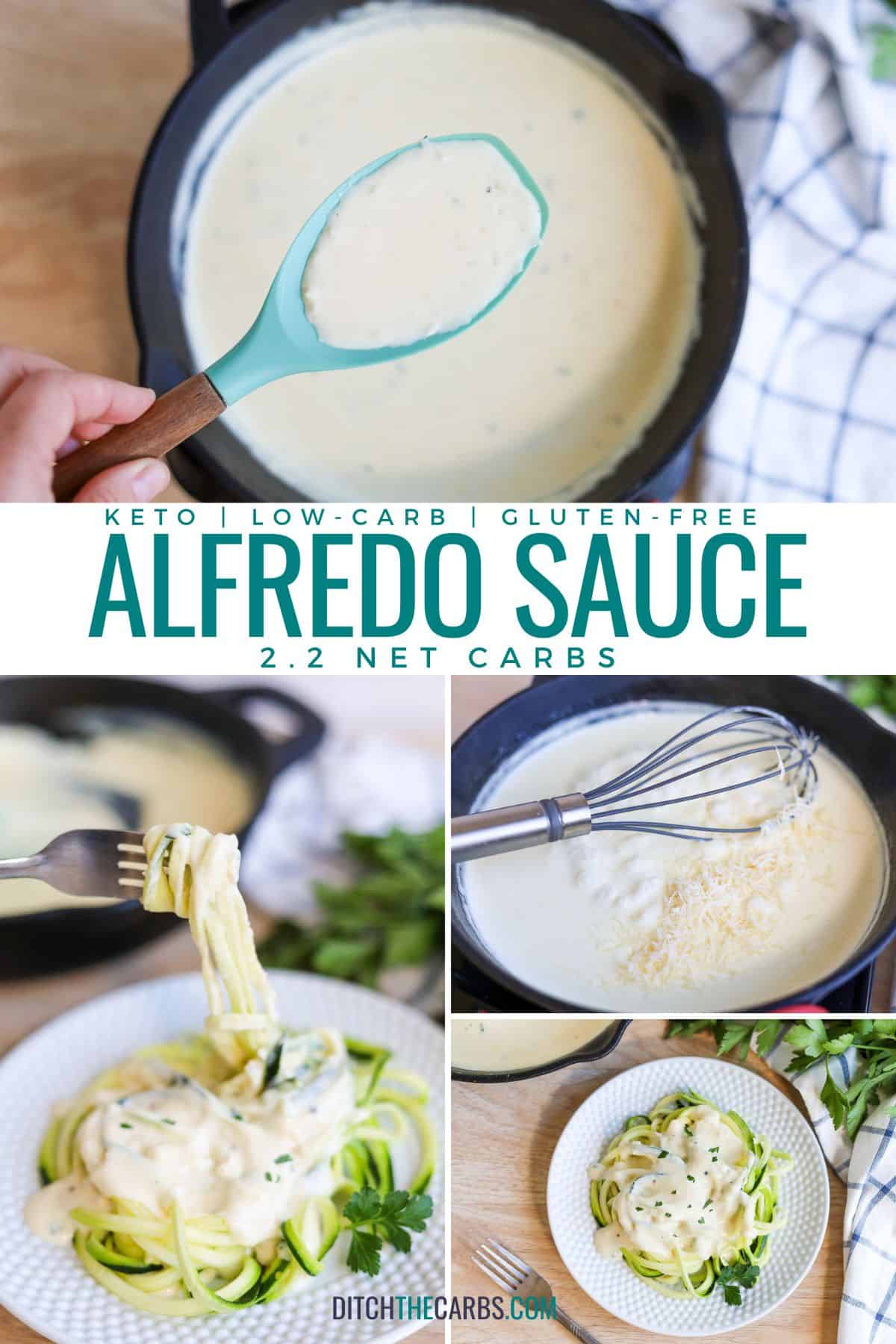keto low carb gluten free alfredo sauce pinterest collage